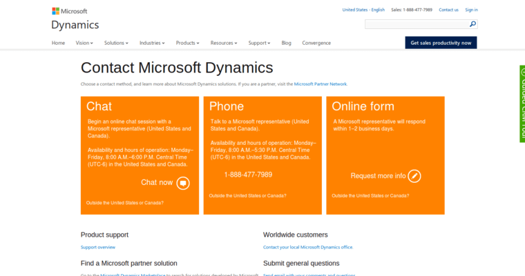 Contact page of #3 Top CRM Program: Microsoft