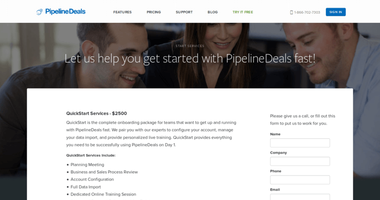 Service page of #2 Best Startup CRM Application: Pipeline