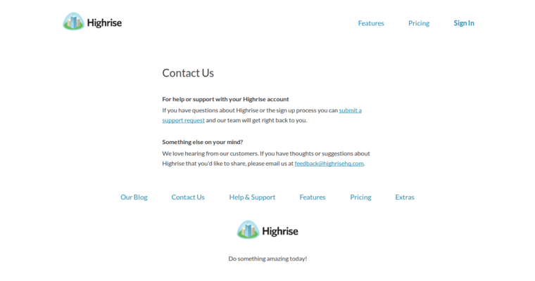 Contact page of #16 Top Customer Relationship Management Software: Highrise CRM