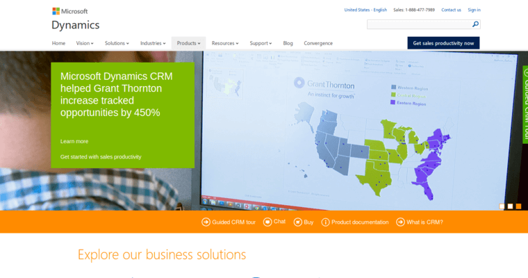 Home page of #4 Best Customer Relationship Management Program: Microsoft