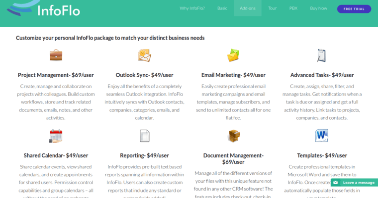 Contact page of #8 Leading Customer Relationship Management Application: InfoFlo