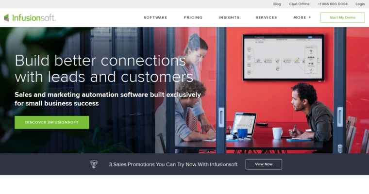 Home page of #2 Top Customer Relationship Management Software: Infusionsoft