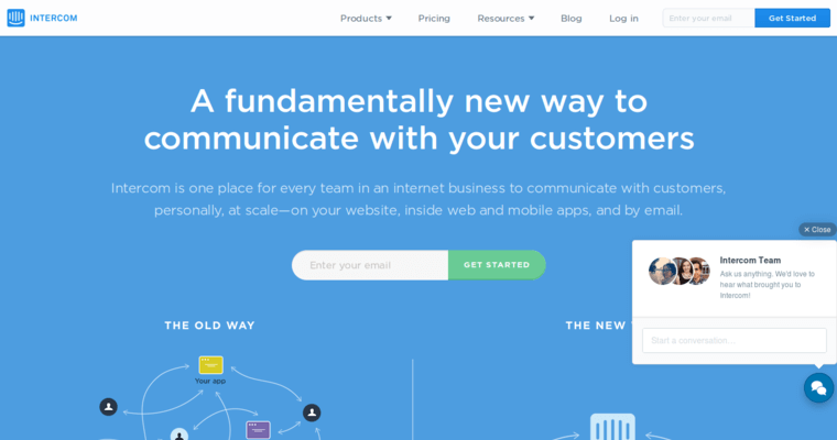Home page of #7 Best Customer Relationship Management Software: Intercom