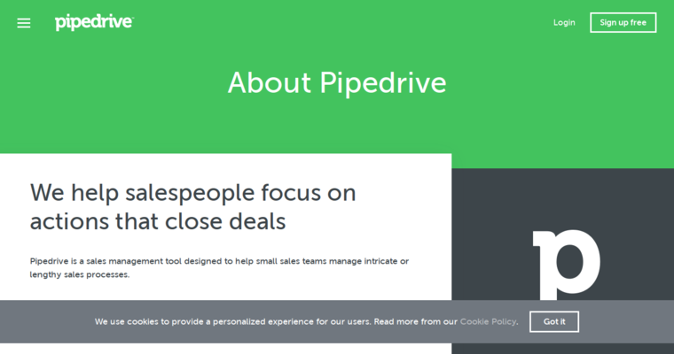 About page of #1 Best Customer Relationship Management Software: Pipedrive