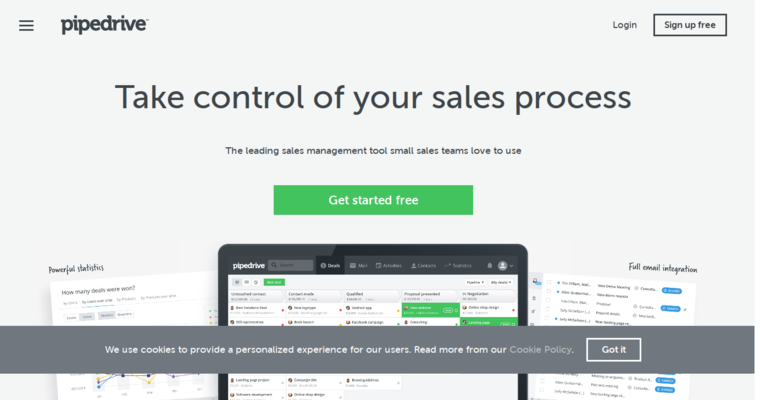Home page of #1 Leading Customer Relationship Management Software: Pipedrive