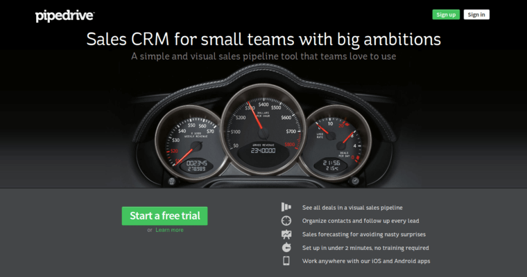 Home page of #1 Best CRM Program: Pipedrive