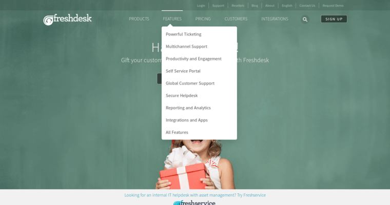 Home page of #14 Top Customer Relationship Management Application: Freshdesk