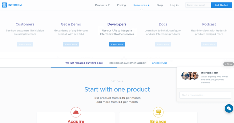 Pricing page of #7 Leading Customer Relationship Management Program: Intercom