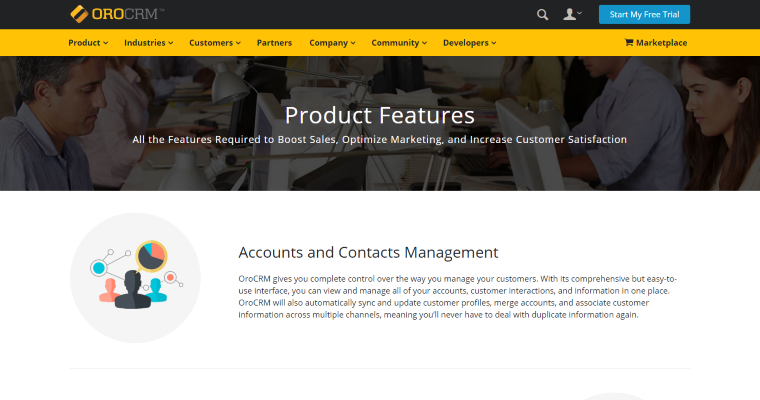 About page of #2 Leading Customer Relationship Management Software: OroCRM