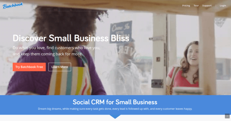 Home page of #3 Leading CRM Applications: Batchbook