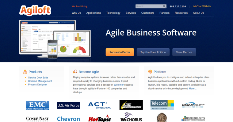 Home page of #9 Best Cloud CRM Software: Agiloft