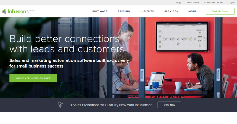 Home page of #8 Top Cloud CRM Application: Infusionsoft