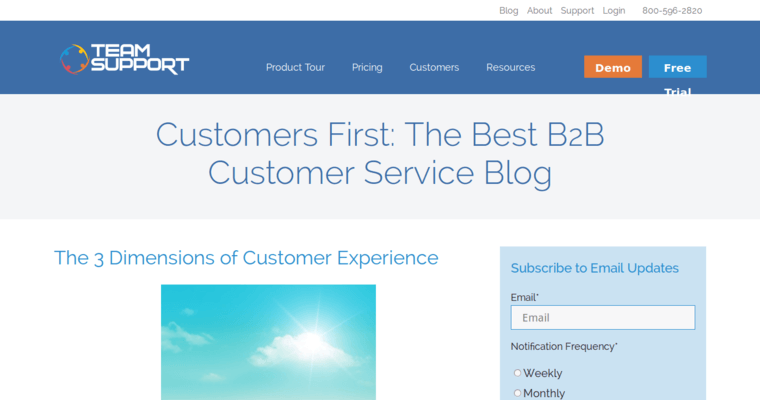 Blog page of #7 Best Cloud CRM Solution: Team Support