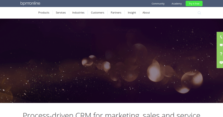 Home page of #4 Best Cloud CRM Software: bpm'online