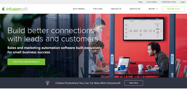 Home page of #8 Best Cloud CRM Application: Infusionsoft