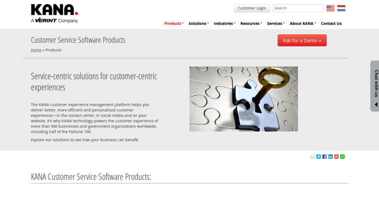 Service page of #3 Leading Enterprise CRM Application: Kana