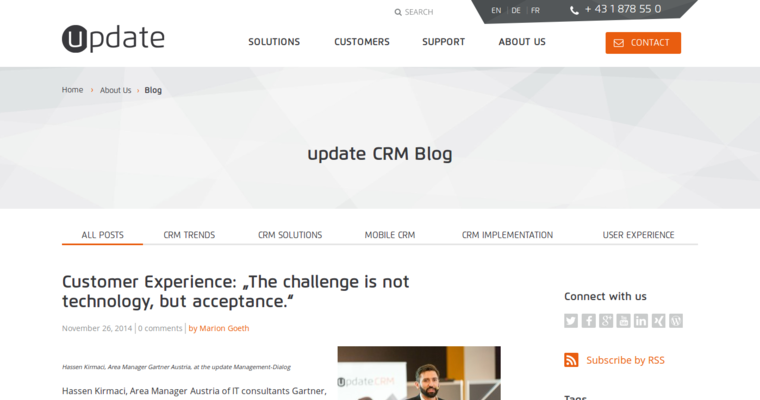 Blog page of #10 Leading Enterprise CRM Application: Update
