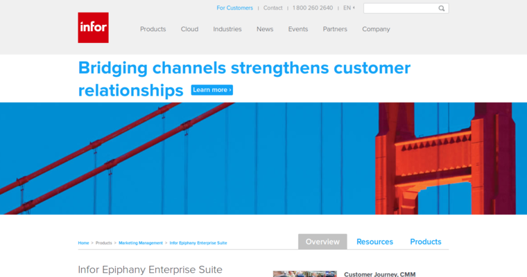 Home page of #2 Leading Enterprise CRM Software: Infor Epiphany
