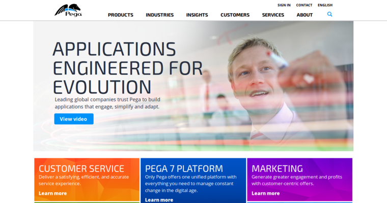 Home page of #7 Top Enterprise CRM Software: Pega