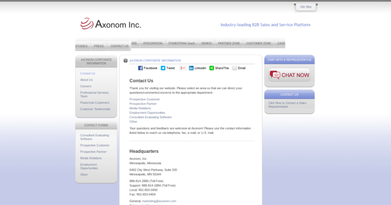 Contact page of #10 Leading Enterprise CRM Application: Powertrak