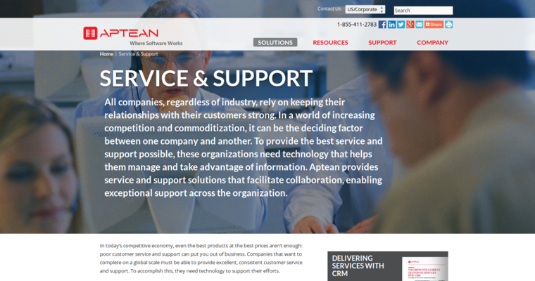 Service page of #7 Leading Enterprise CRM Software: Pivotal CRM