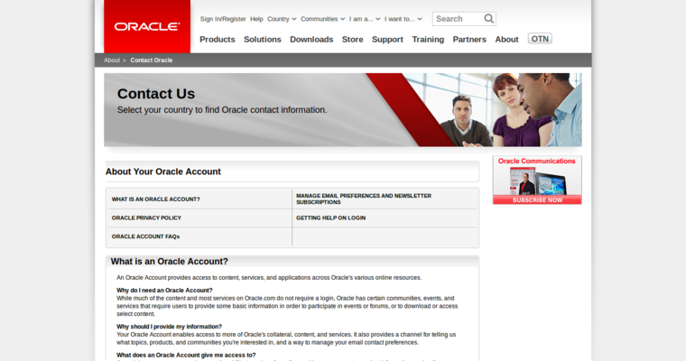 About page of #4 Leading Enterprise CRM Software: Oracle