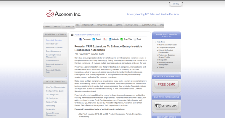 Home page of #10 Leading Enterprise CRM Solution: Powertrak