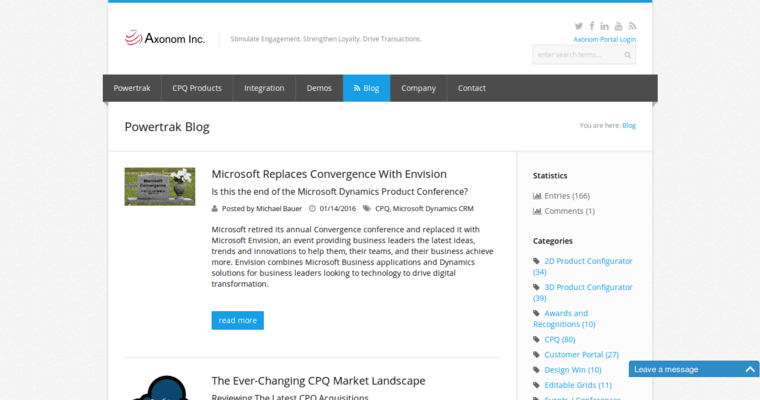 Blog page of #2 Leading Enterprise CRM Application: Axonom