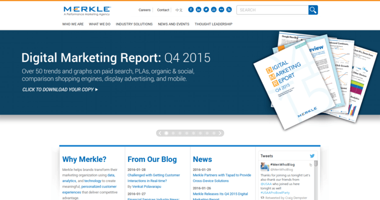 Home page of #9 Top Enterprise CRM Solution: Merkle
