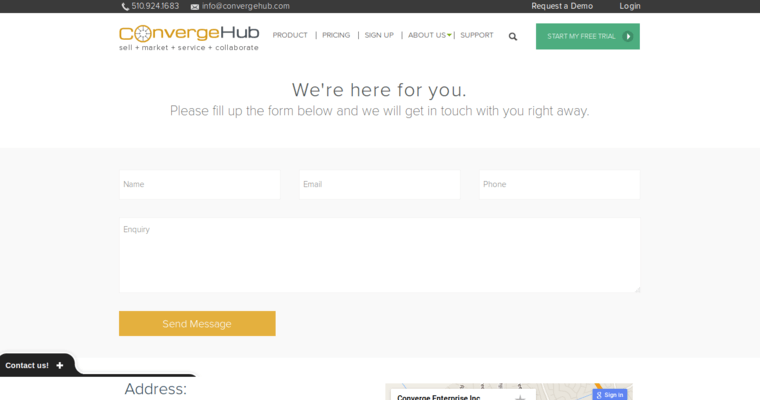 Contact page of #6 Top Enterprise CRM Application: ConvergeHub