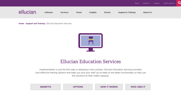 Service page of #3 Leading Enterprise CRM Application: Ellucian