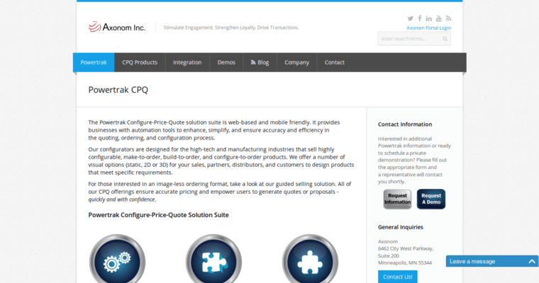 Quote page of #2 Leading Enterprise CRM Software: Axonom