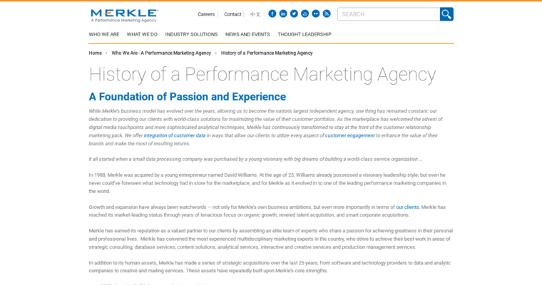 Story page of #10 Leading Enterprise CRM Solution: Merkle
