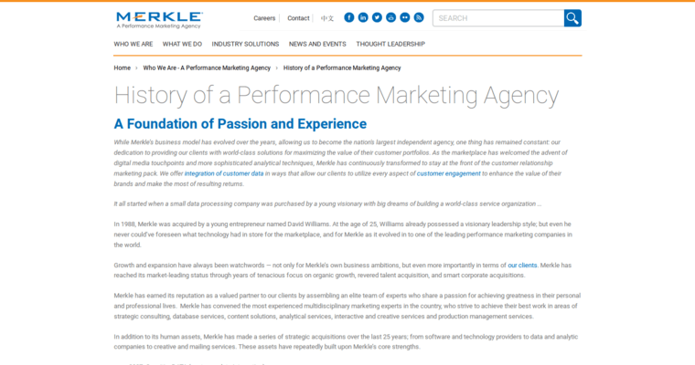 Story page of #9 Top Enterprise CRM Application: Merkle