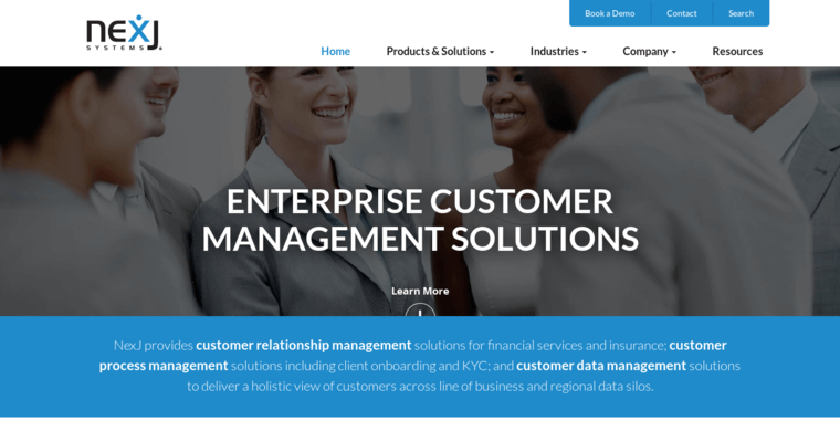 Home page of #10 Leading Financial Advisor CRM Software: NexJ Systems