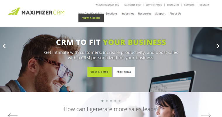 Home page of #5 Leading Financial Advisor CRM Software: Maximizer