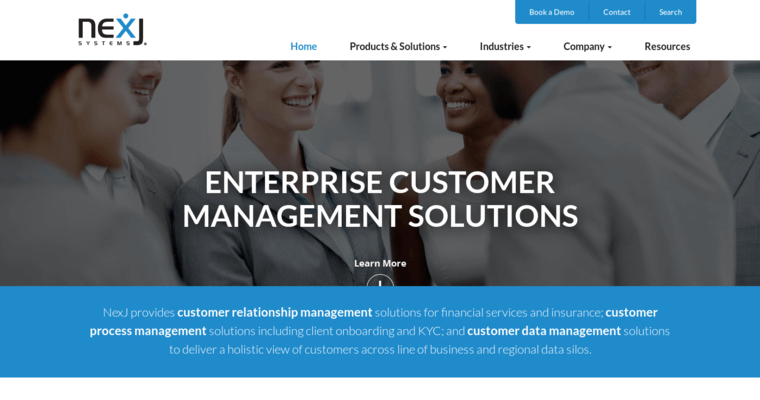 Home page of #10 Top Financial Advisor CRM Software: NexJ Systems