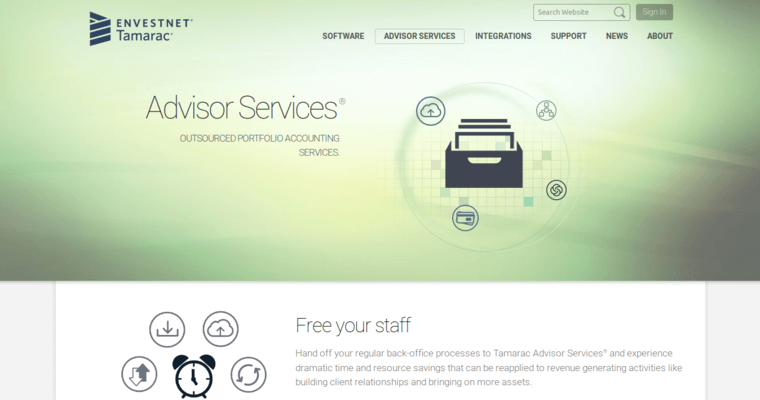 Services page of #7 Best Financial Advisor CRM Software: Advisor CRM