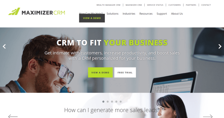 Home page of #5 Best Financial Advisor CRM Software: Maximizer