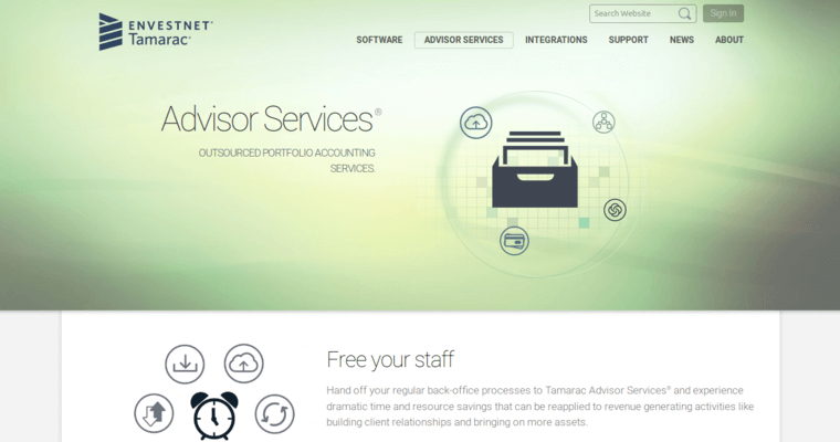 Services page of #6 Leading Financial Advisor CRM Software: Advisor CRM