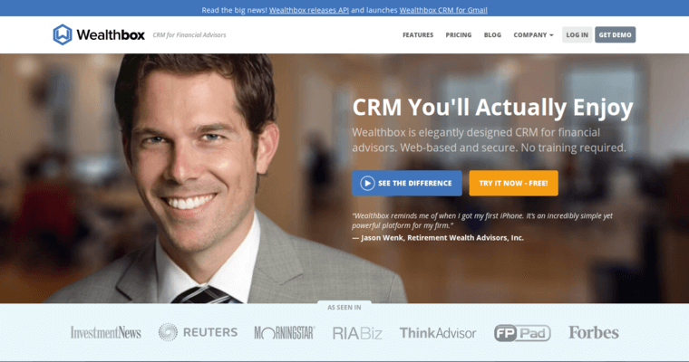 Home page of #1 Leading Financial Advisor CRM Software: Wealthbox
