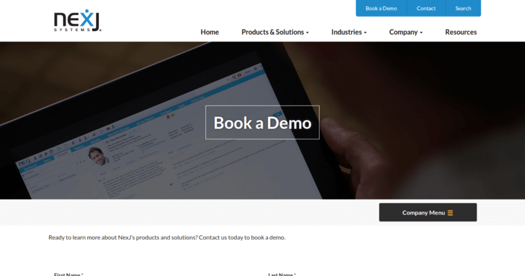 Contact page of #9 Leading Financial Advisor CRM Software: NexJ Systems