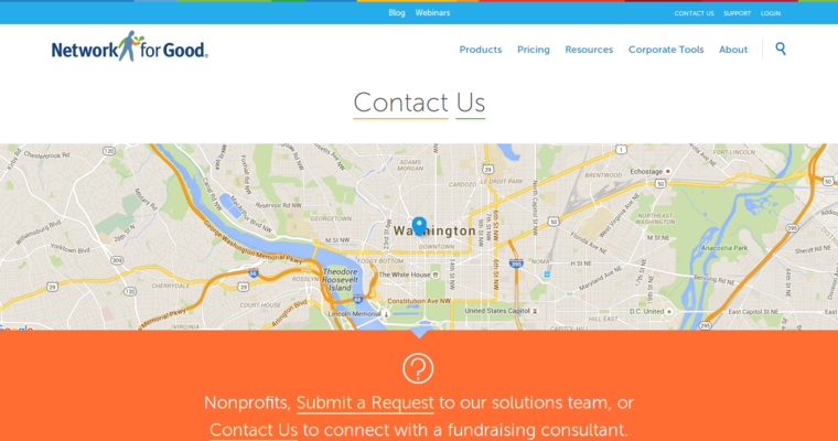 Contact page of #6 Best Non Profit CRM Software: Network for Good
