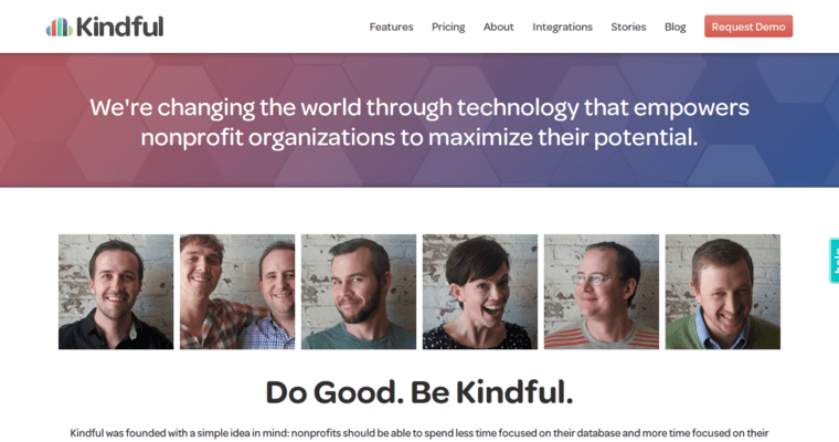 About page of #1 Leading Non Profit CRM Software: Kindful