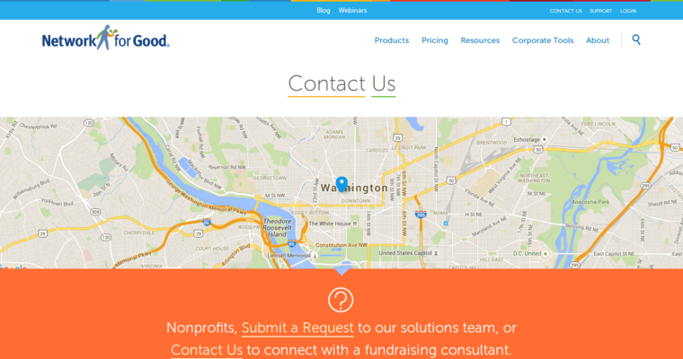 Contact page of #6 Leading Non Profit CRM Software: Network for Good