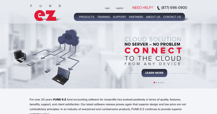 Home page of #9 Best Non Profit CRM Software: Fund E-Z
