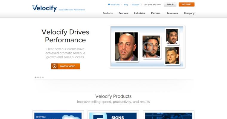 Home page of #7 Leading Online CRM Software: Velocify