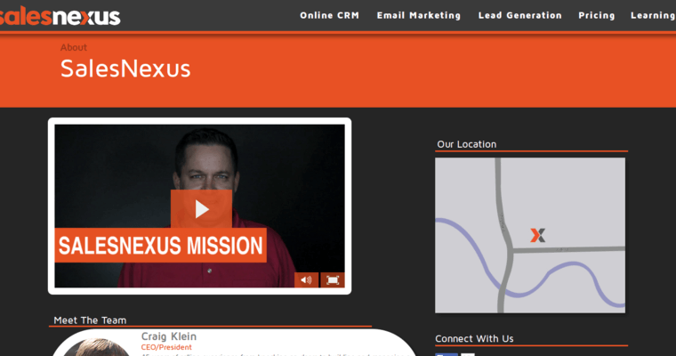 About page of #5 Top Online CRM Solution: SalesNexus