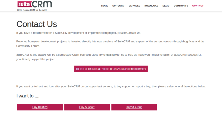 Contact page of #1 Best Open Source CRM Software: SuiteCRM
