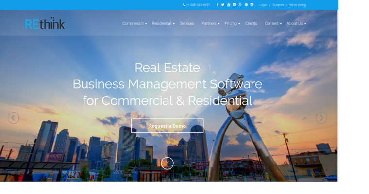 Home page of #7 Best Real Estate CRM Software: Rethink CRM